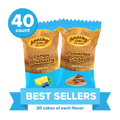 Best Sellers - 40 count of lemon blueberry and cinnamon sugar - 20 cakes of each flavor