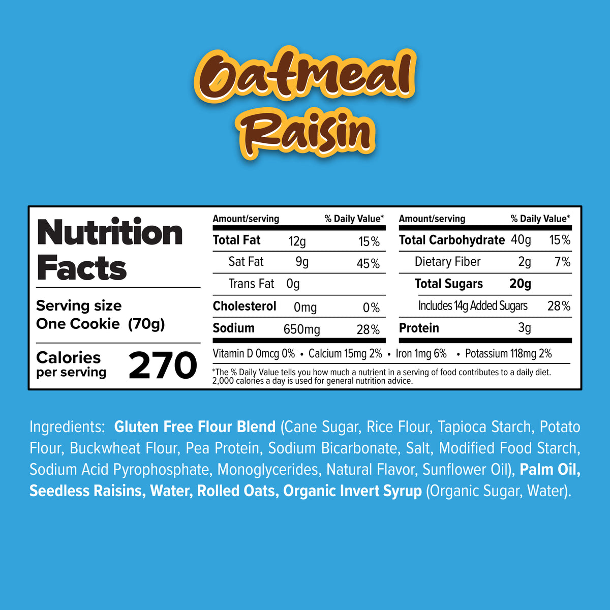 Nani Rasin Oatmeal Raisin Cookies 12ct | Nani Sweets Amazing Cookies